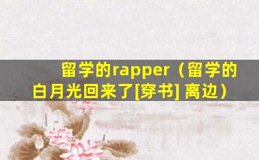 留学的rapper（留学的白月光回来了[穿书] 离边）